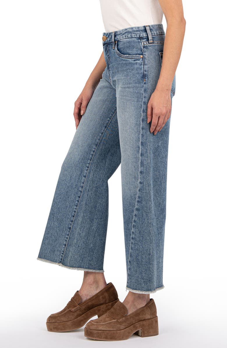KUT from the Kloth Meg Frayed High Waist Ankle Wide Leg Jeans, Alternate, color,