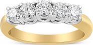Haus of Brilliance 18K Yellow Gold 1.0 Cttw Diamond Step up 5 Stone Ring Band