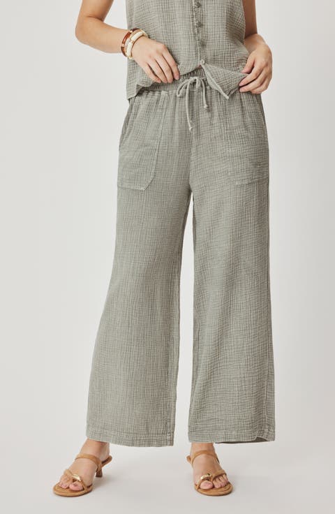 Ava Cotton Gauze Drawstring Pants
