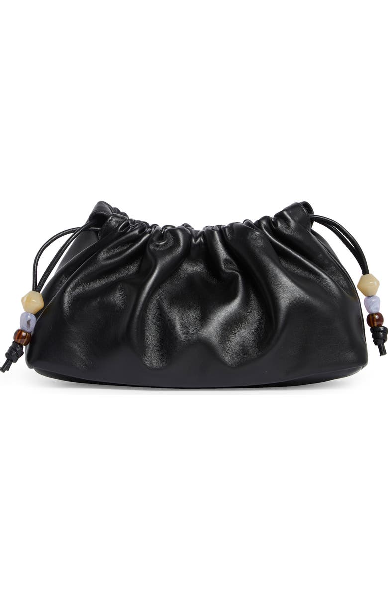 Reformation Solene Small Leather Pouch, Main, color, Black Leather