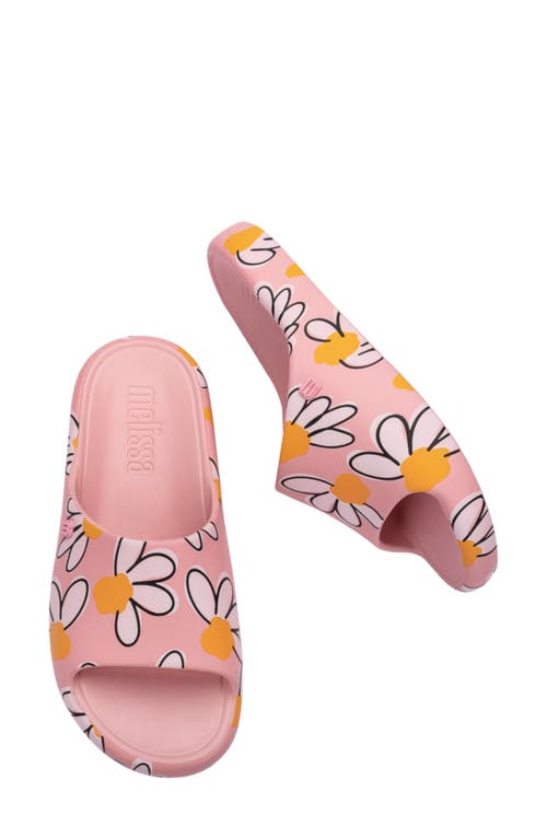 Melissa Women's Free Print Slide In Pink/white/yellow In Pink/white/yellow