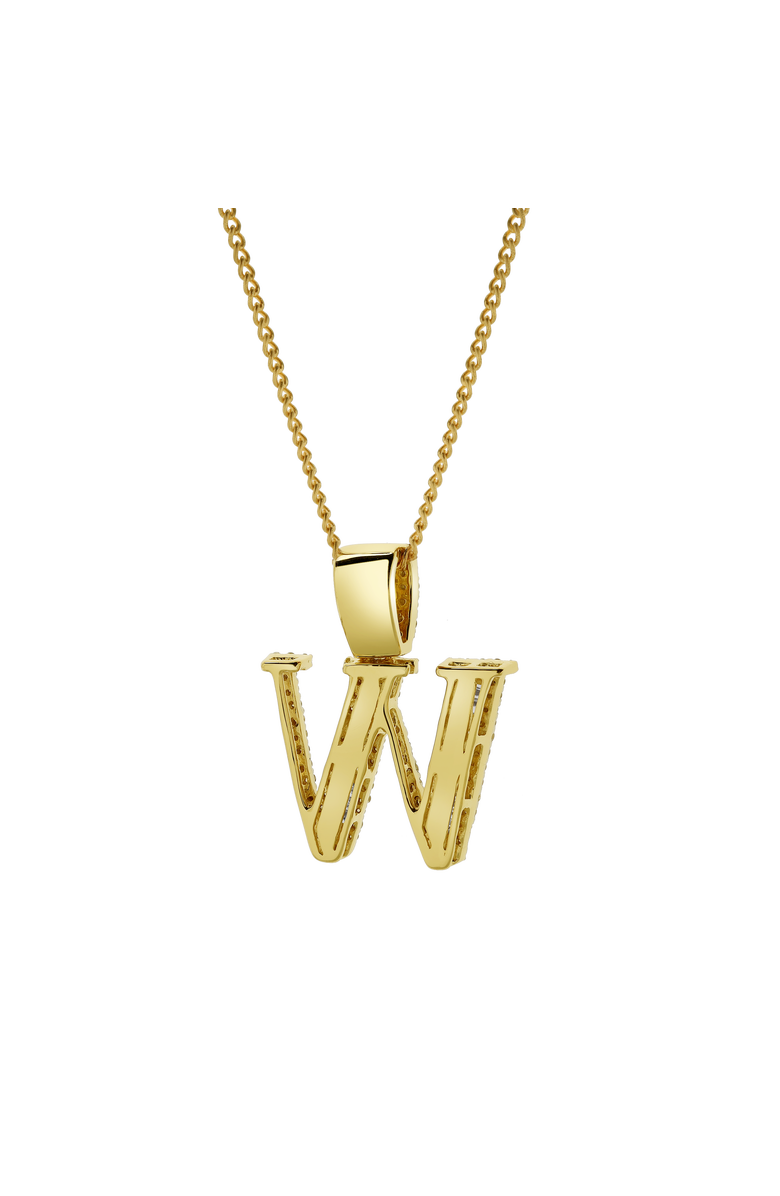 LuvMyJewelry W Initial Diamond Pendant 10K Yellow Gold - 0.82 Carats, Alternate, color, 10K Yellow Gold -