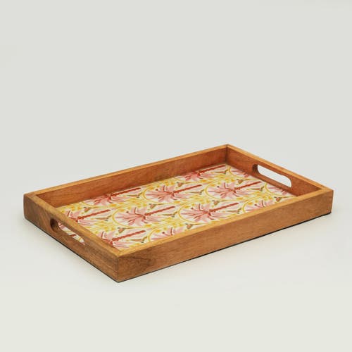 Mela Artisans Pink Summer Inlay Tray In Brown