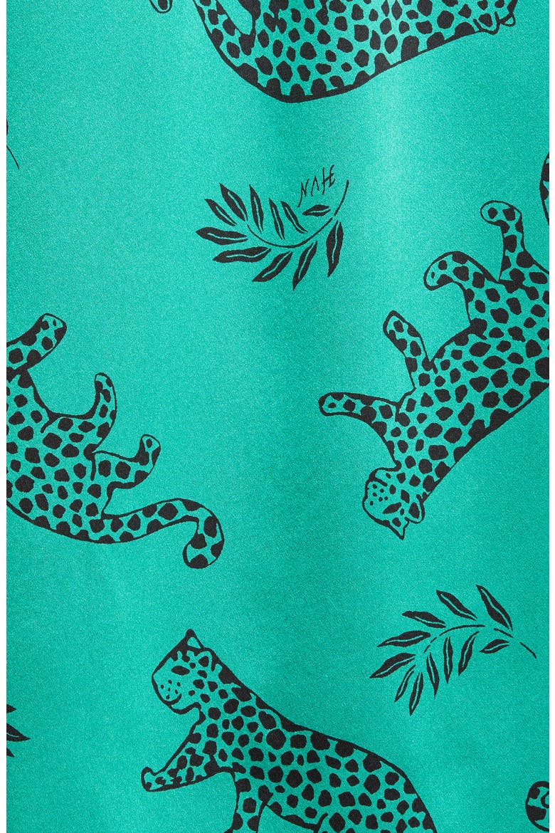 Cristina Silk Blouse, Alternate, color, GREEN SHINY TARZAN LEOPARD