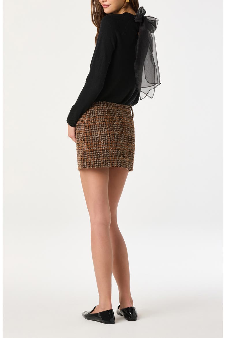 Organza Bow Sweater, Alternate, color, BLACK