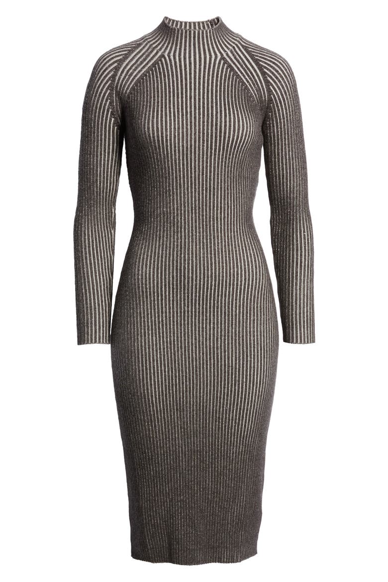 Halyn Long Sleeve Sweater Dress, Alternate, color, GREY