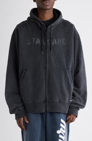 Balenciaga Oversize Zip-Up Graphic Hoodie