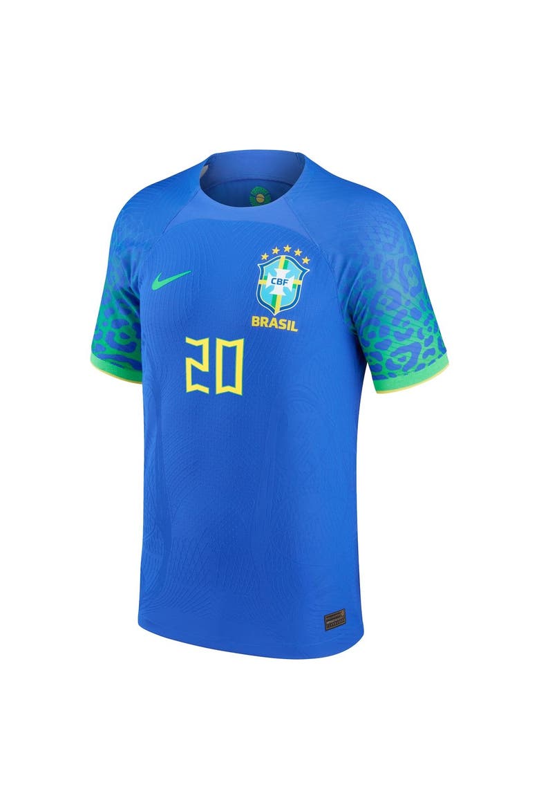 Men's Nike Vinicius Junior Blue Brazil National Team 2022/23 Authentic Away Jersey, Alternate, color, Blue