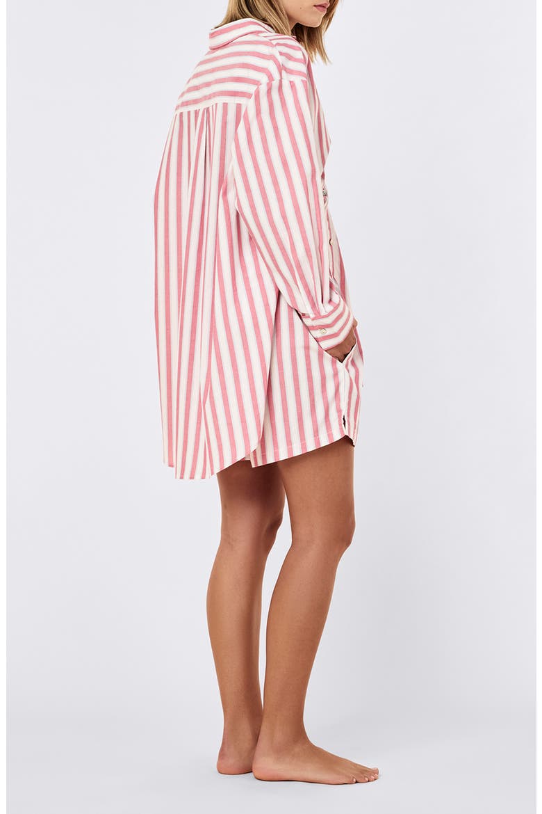 Stripe Short Pajamas, Alternate, color, RASPBERRY
