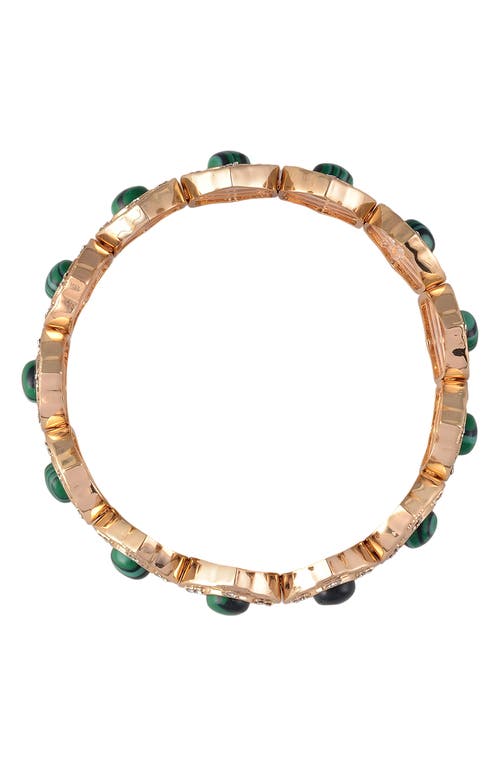 Rachel Roy Malachite Stretch Bracelet In Gold