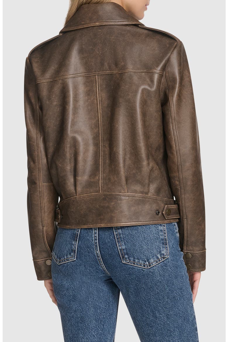 Addis Aviator Leather Jacket, Alternate, color, BROWN