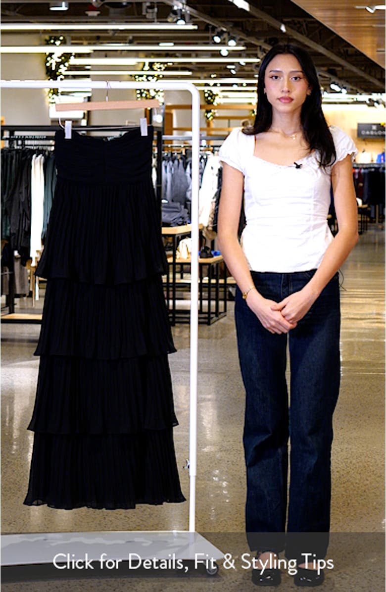 Strapless Pleated Tiered Gown, sales video thumbnail