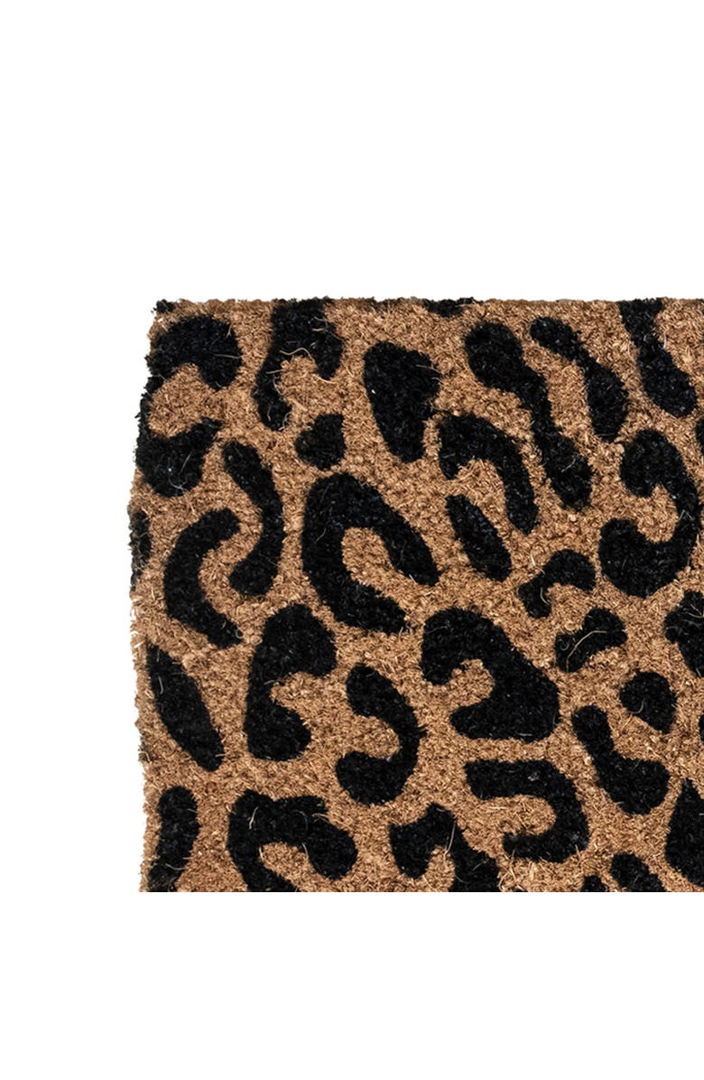 Storied Home Natural Coir Double Doormat with Leopard Print, Natural, Alternate, color, Natural