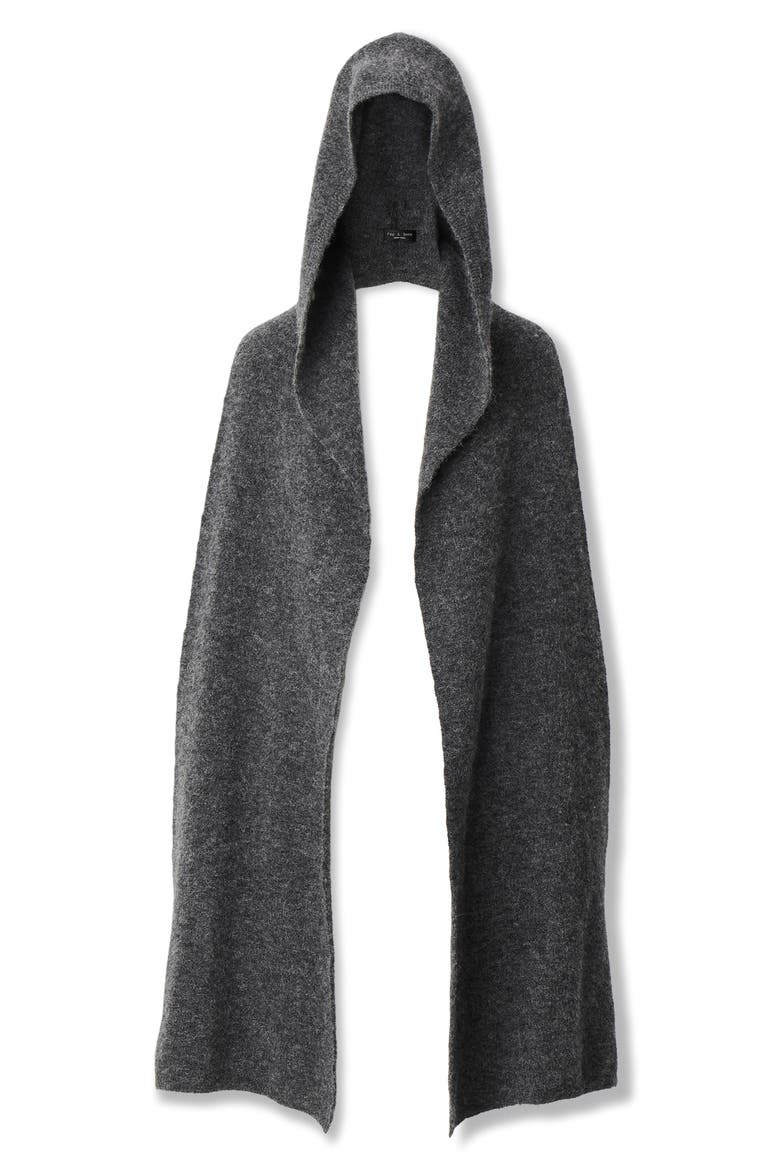 Jordyn Hooded Scarf, Alternate, color, CHARCOAL