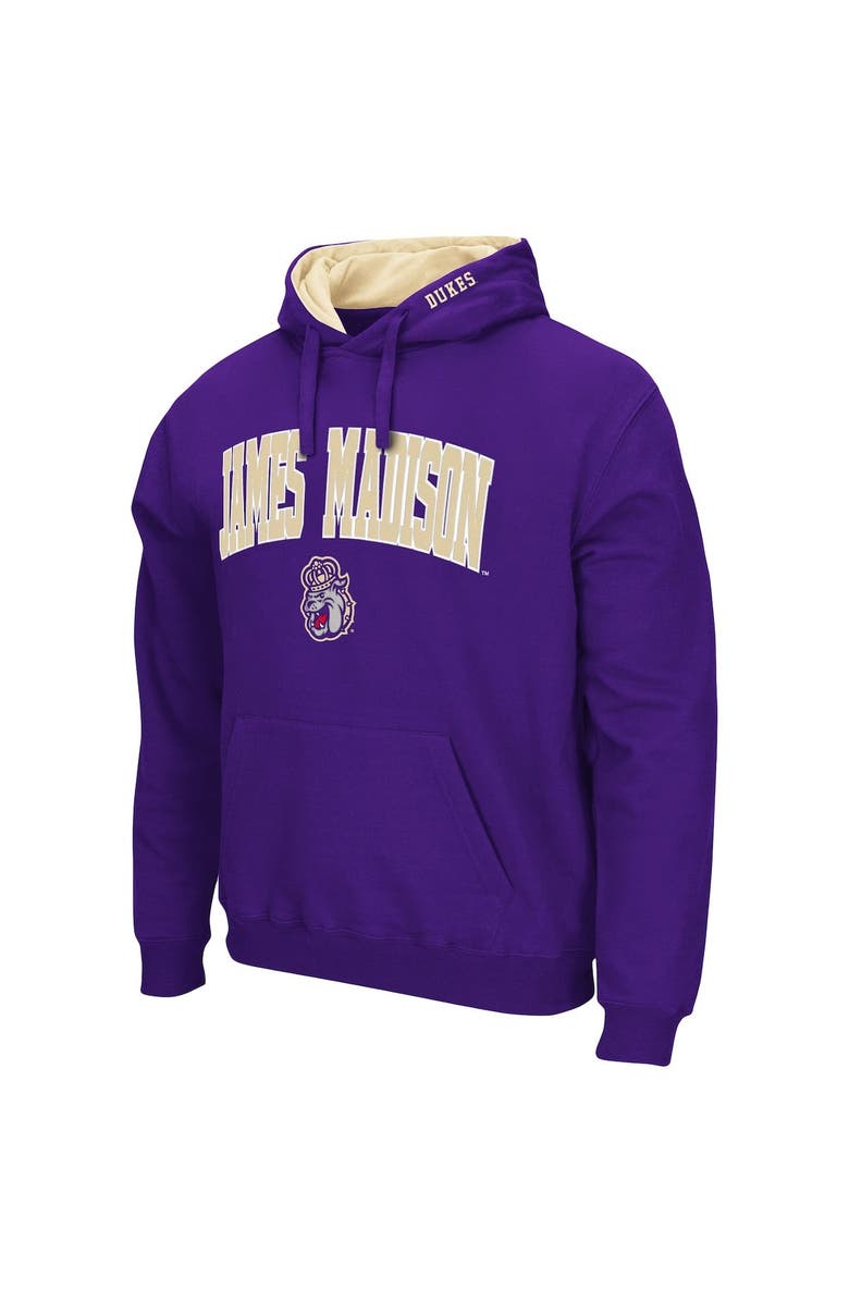 COLOSSEUM Men's Colosseum Purple James Madison Dukes Arch and Logo Pullover Hoodie, Alternate, color, Purple