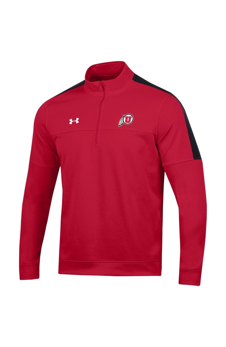 Under Armour Men's Under Armour Red Utah Utes Midlayer Half-Zip Jacket, Alternate, color, 