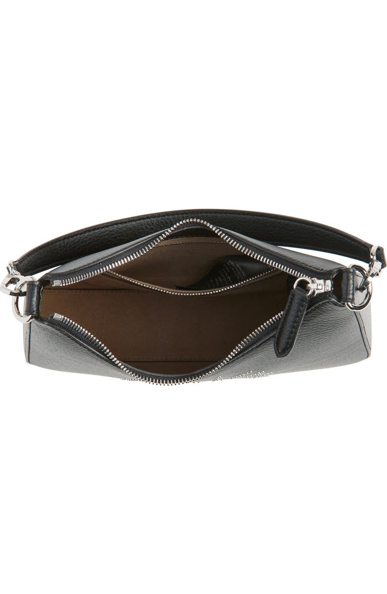 Stella McCartney Small Studded Logo Faux Leather Shoulder Bag, Alternate, color, Black