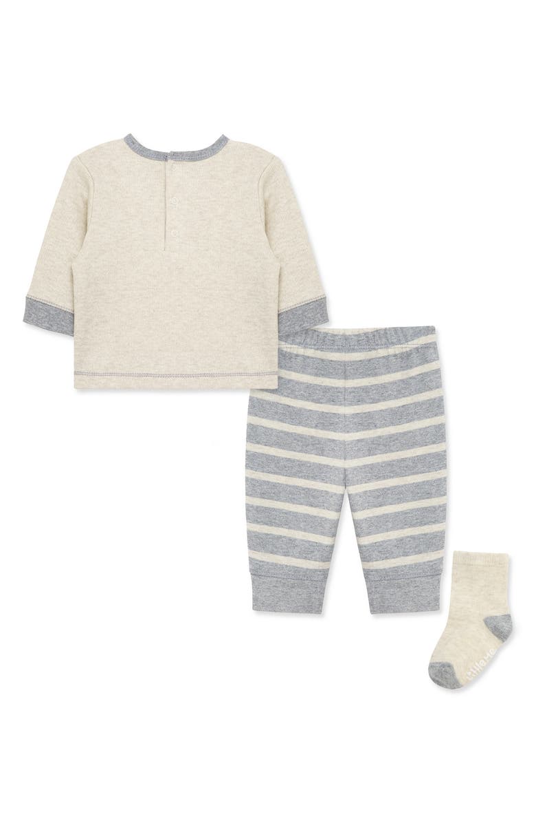 Little Me Hiking Long Sleeve Shirt, Pants & Socks Set, Alternate, color, Grey