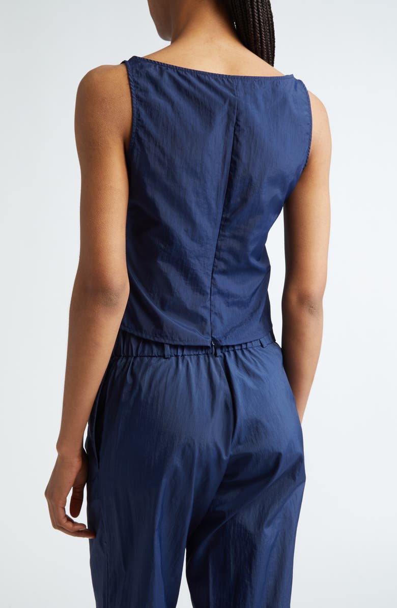 COMING OF AGE Crinkle Nylon Boat Neck Top, Alternate, color,