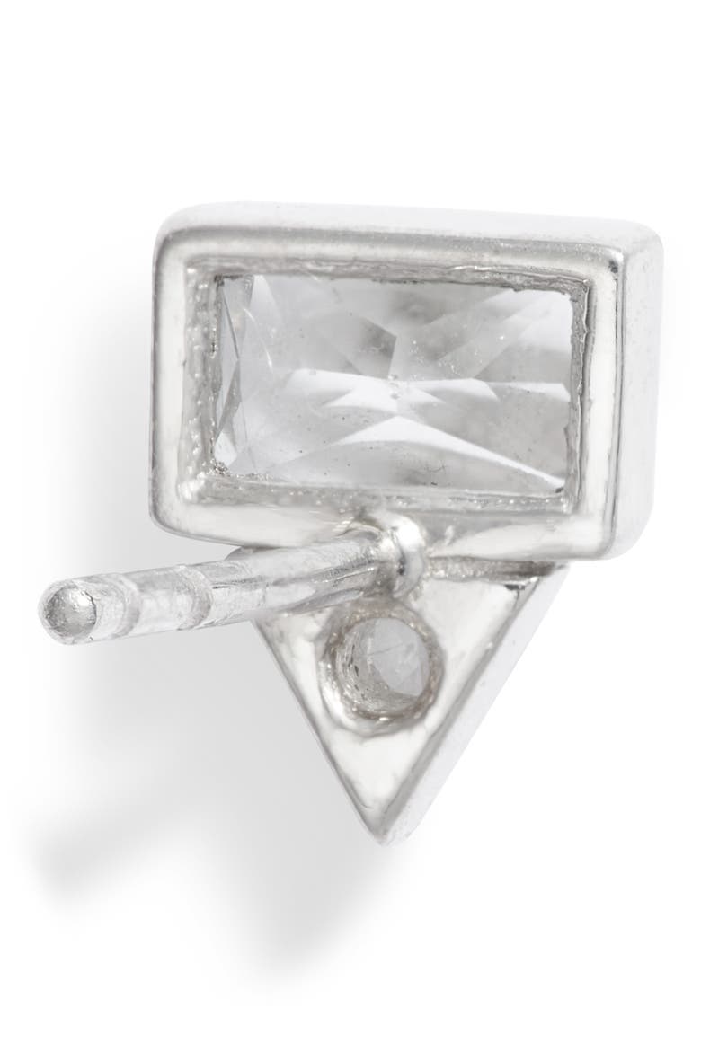 Cléo Baguette Triangle Stud Earrings, Alternate, color, SILVER