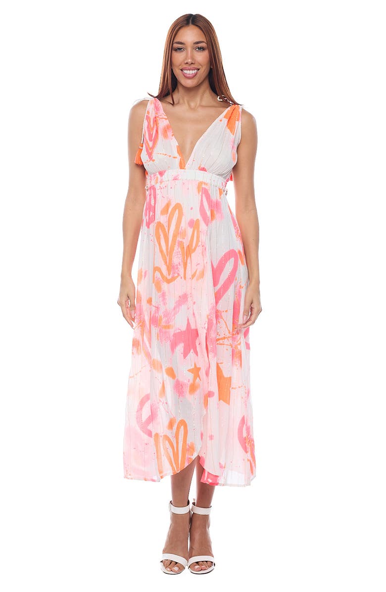 RANEES Love Plunge Maxi Sundress, Alternate, color, Pink