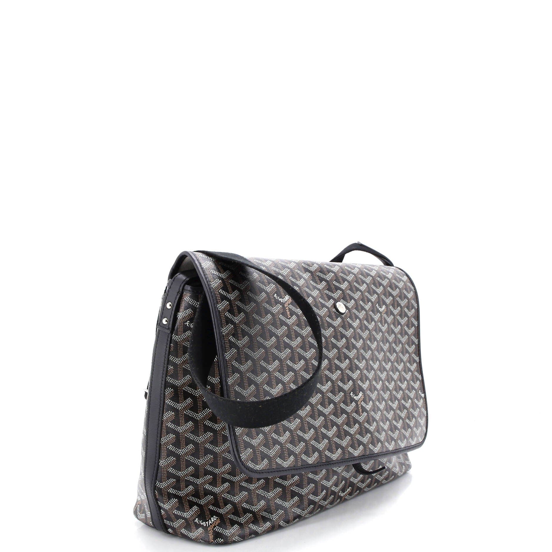 Pre-Owned Goyard Capetien Messenger Bag Coated Canvas, Alternate, color, Black