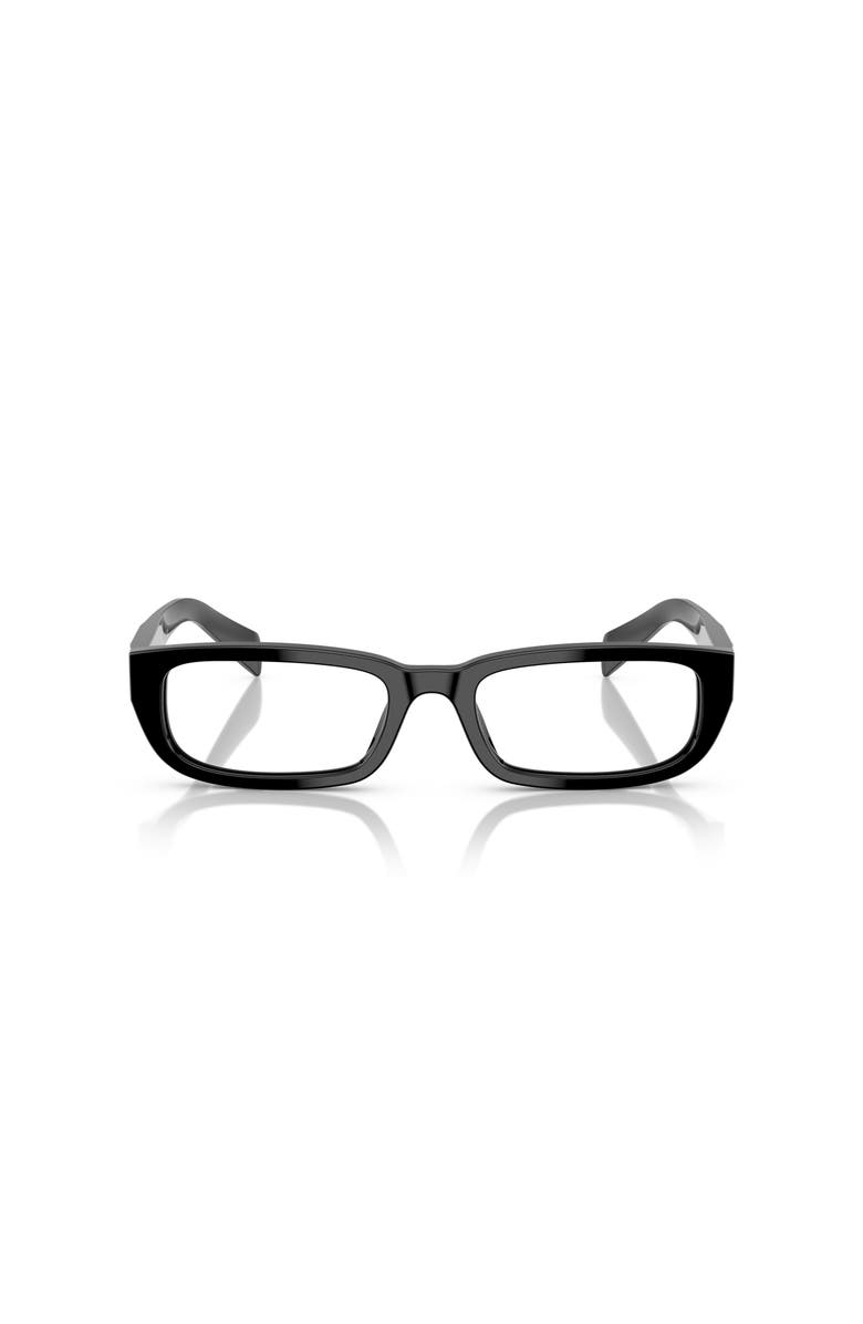 Prada 54mm Rectangle optical glasses, Alternate, color, Black