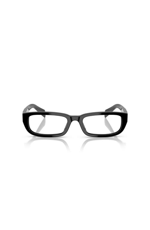 Prada 54mm Rectangle Optical Glasses In Black