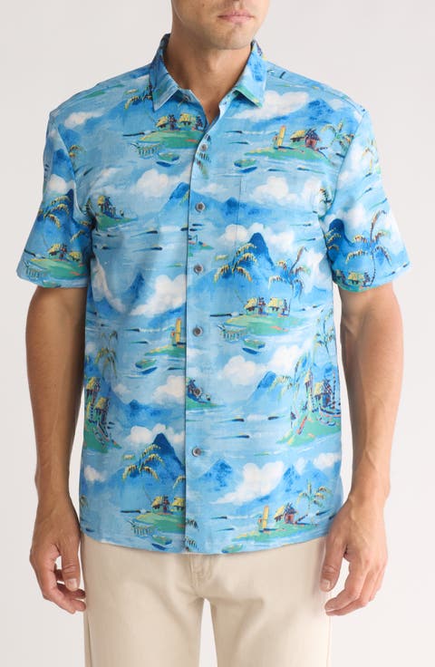 Tropic Moon Short Sleeve Button-Up Shirt