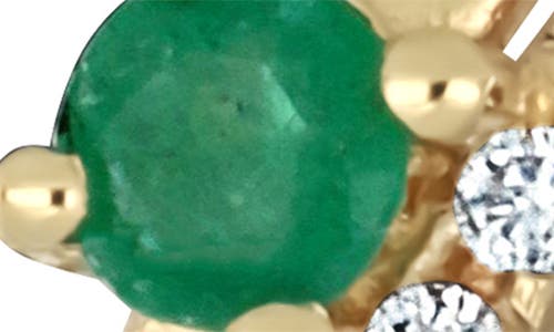 Bony Levy El Mar 18k Yellow Gold Emerald & Diamond Stackable Ring In Green