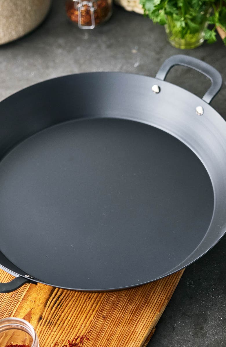GreenPan x Bobby Flay 15" Carbon Steel Paella Pan, Alternate, color, Black