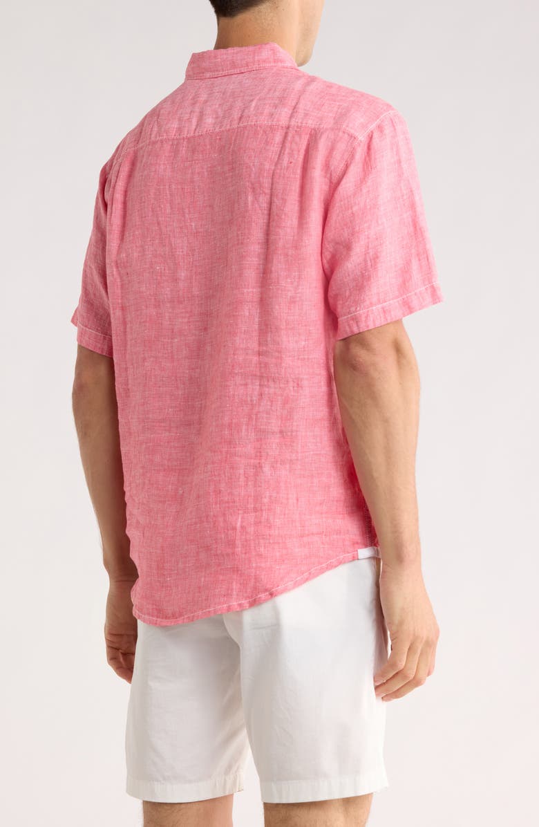 Tommy Bahama Bali Breezer Short Sleeve Linen Button-Up Shirt, Alternate, color, Paradise Pink