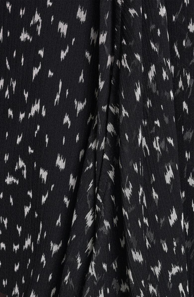 BCBG Print Wrap Front Long Sleeve Dress, Alternate, color, Black/ Ecru