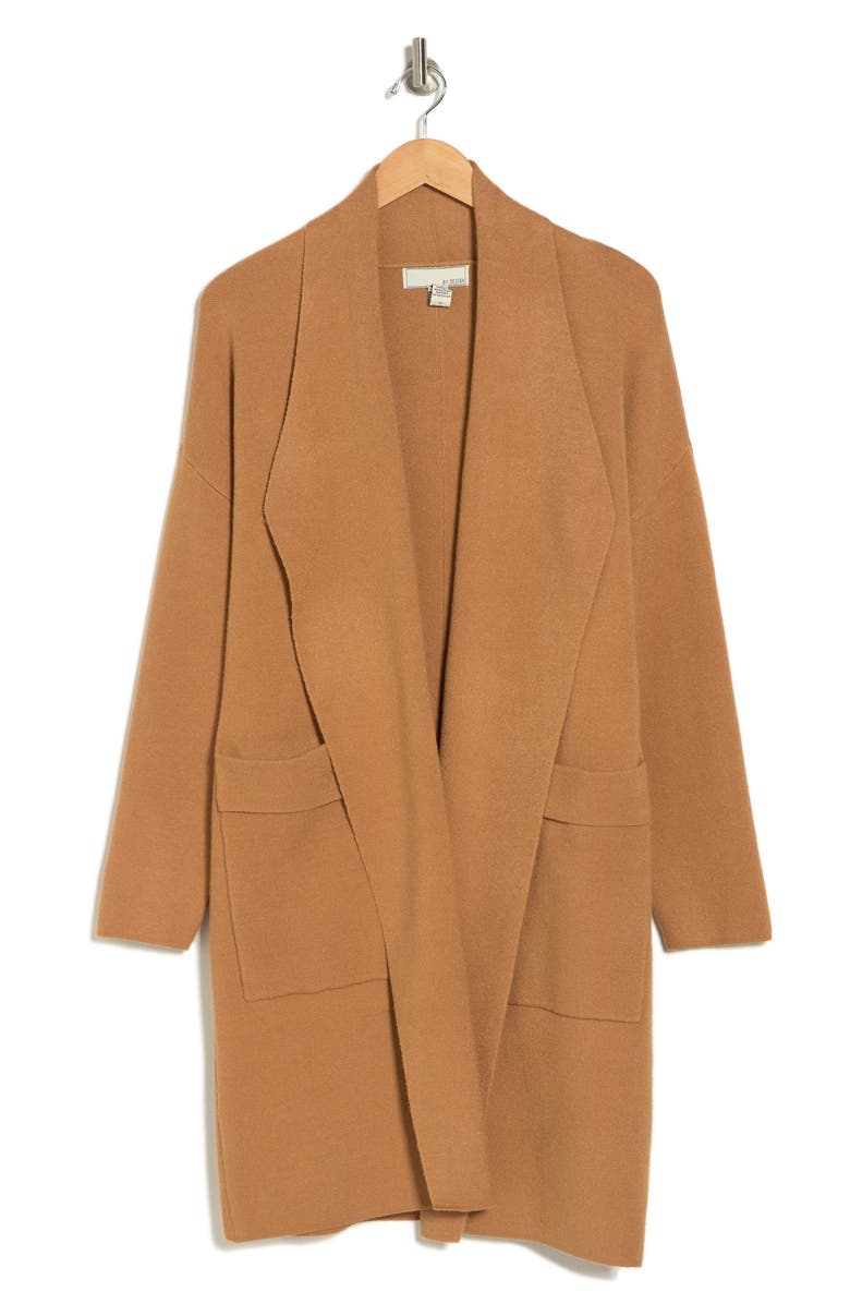 BY DESIGN Andrea Open Front Pocket Cardigan, Main, color, Camel