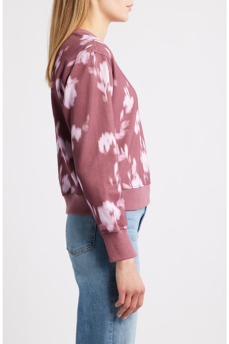 Classic Print Sweatshirt, Alternate, color, DUSTY ROSE LILAC