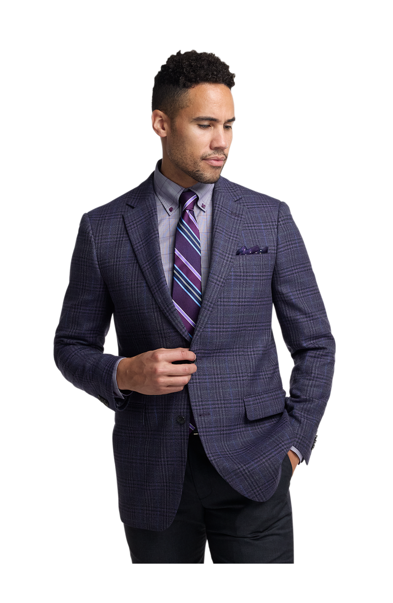 Paul Fredrick Cotton Blendsingle Breasted Notch Lapel Sport Coat, Alternate, color, Purple