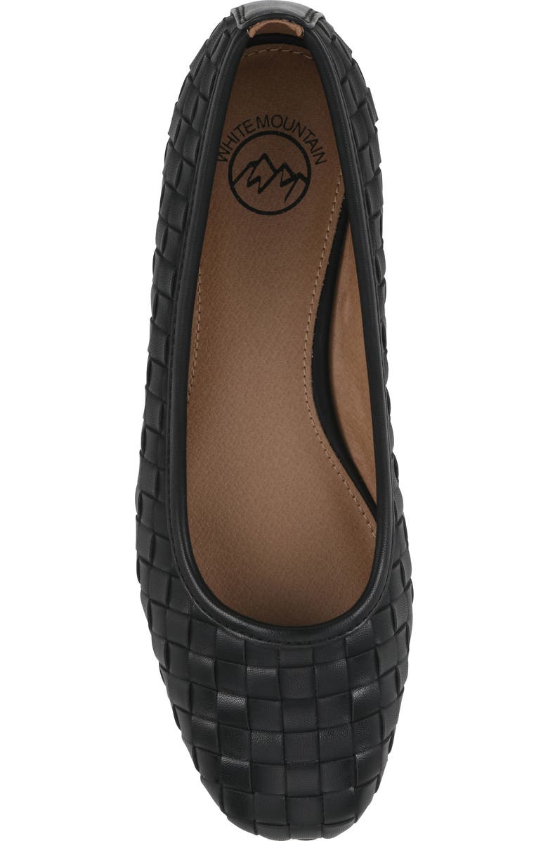 White Mountain Footwear Boccie Woven Leather Ballet Flat, Alternate, color, Black/ Burnish/ Smooth