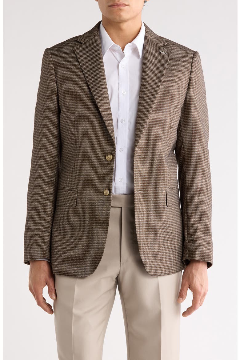 Classic Fit Micro Houndstooth Sport Coat, Main, color, TAN/BROWN