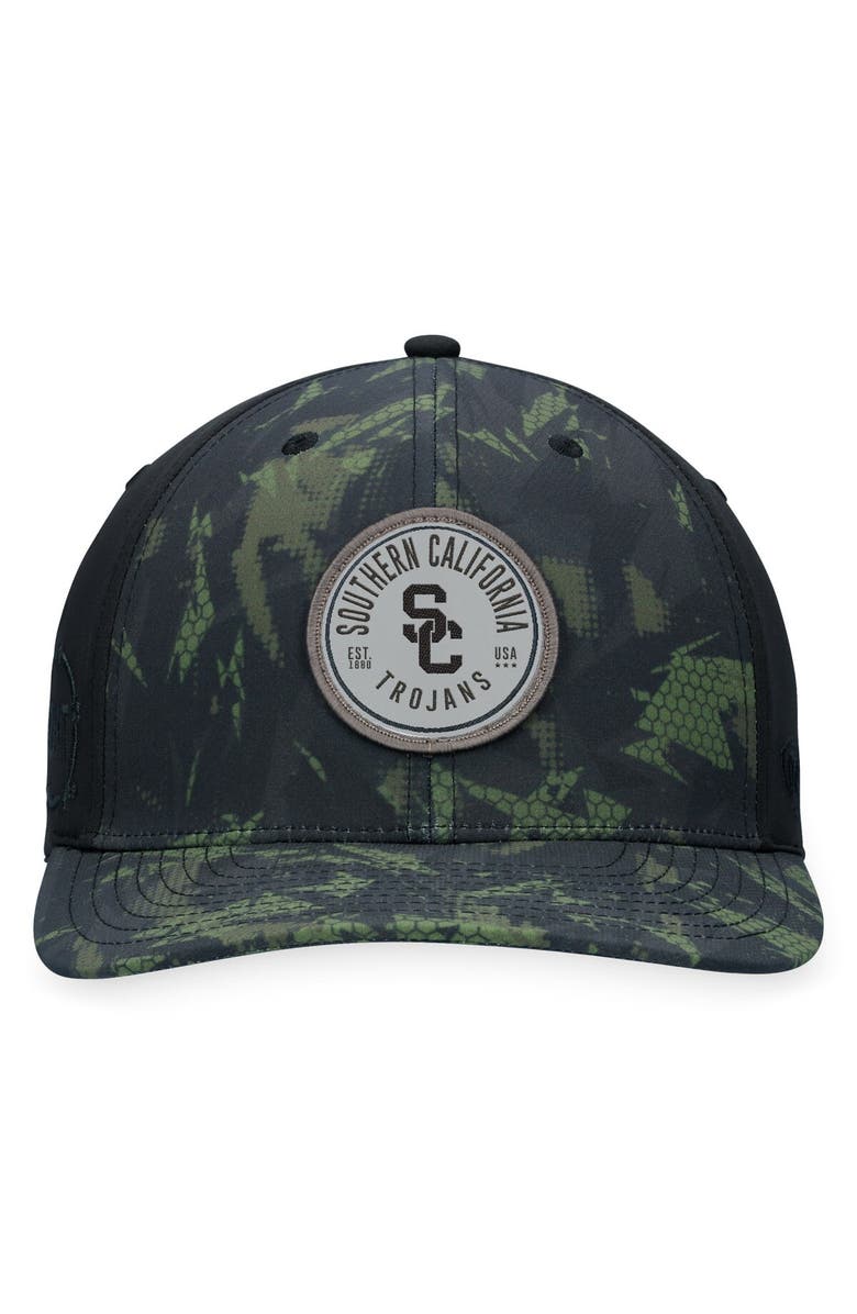 TOP OF THE WORLD Men's Top of the World Black USC Trojans OHT Military Appreciation Camo Render Flex Hat, Alternate, color, Black