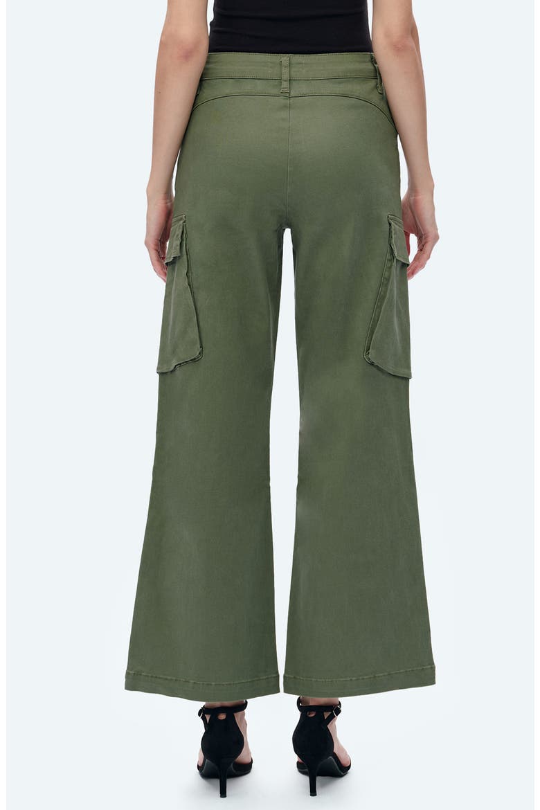 Fann High Waist Wide Leg Cargo Jeans, Alternate, color, GREEN