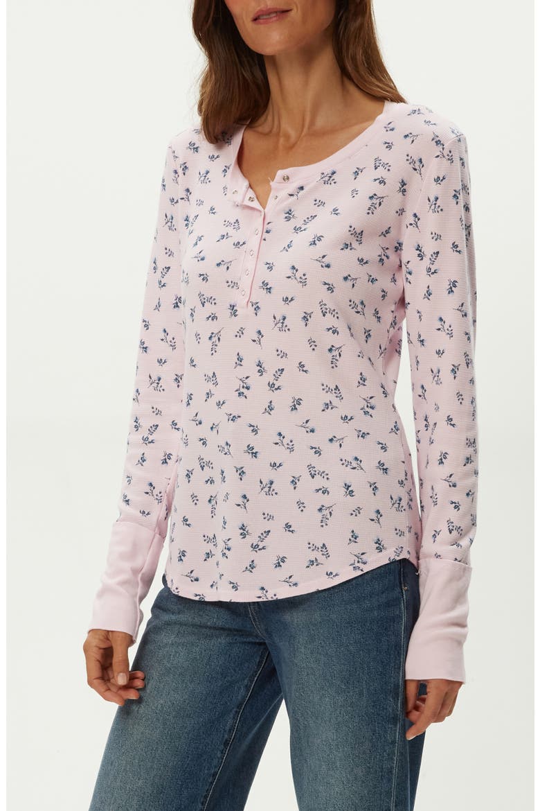Regan Floral Waffle Knit Henley, Alternate, color, ROSEWATER