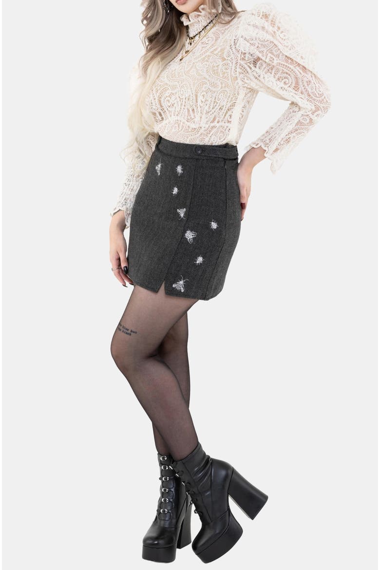 Chrysina Sequin Embellished Mini Skirt, Alternate, color, Grey