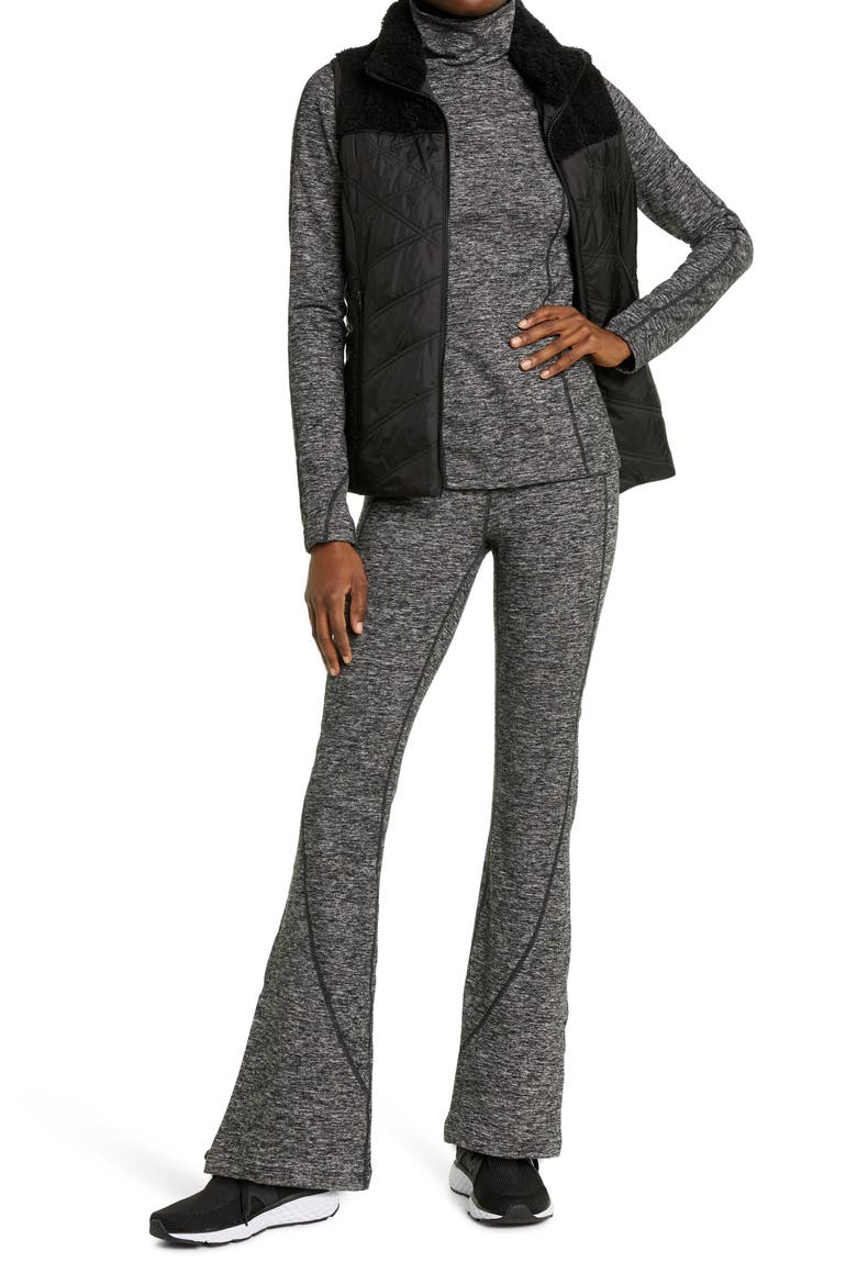 Cozy Space Dye Tech Turtleneck Training Top, Alternate, color, BLACK MELANGE