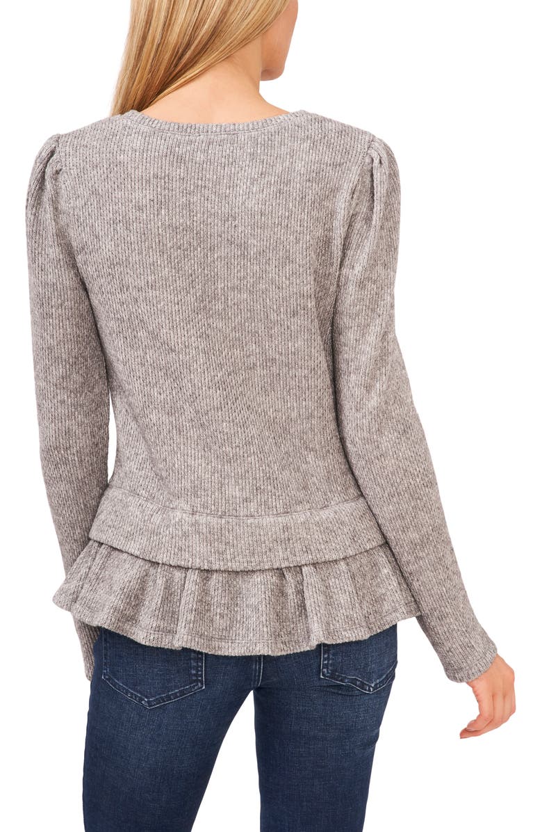 CeCe Puff Sleeve Peplum Sweater, Alternate, color,