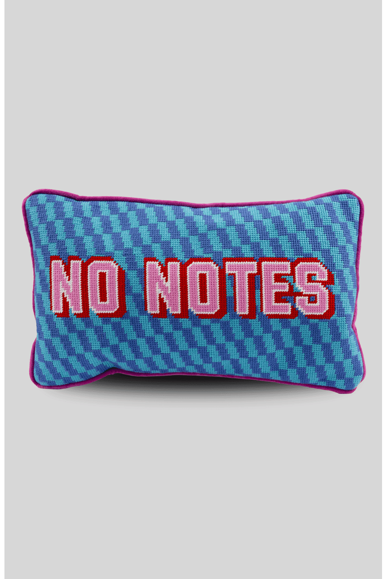 No Notes Needlepoint Pillow, Main, color, No Notes