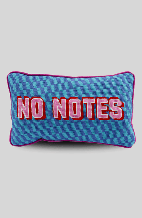 No Notes Needlepoint Pillow