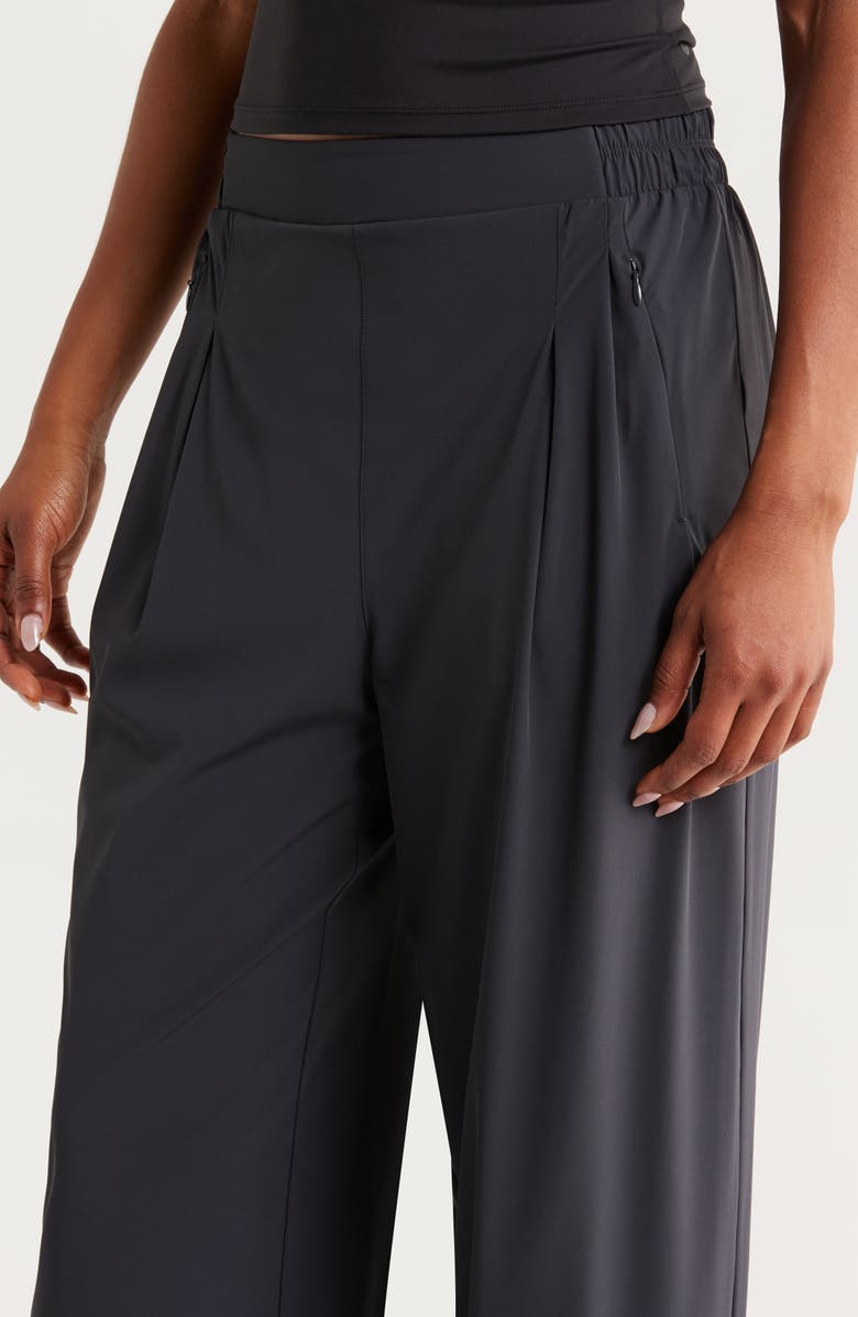 Zella Atlas High Waist Straight Leg Pants, Alternate, color, Black