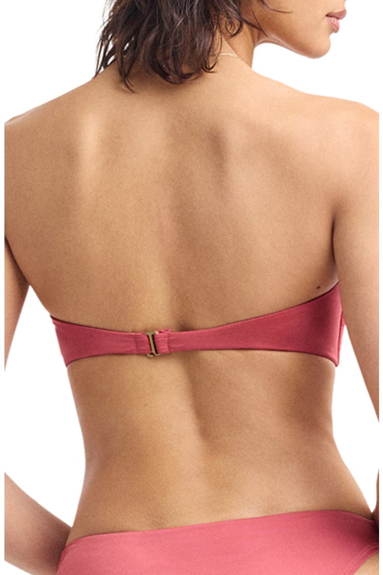 Nala Bandeau Bikini Top, Alternate, color, WILD ROSE ECOLINEN