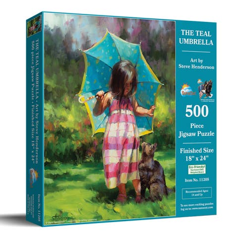 The Teal Umbrella 500 piece Jigsaw Puzzle for Adults