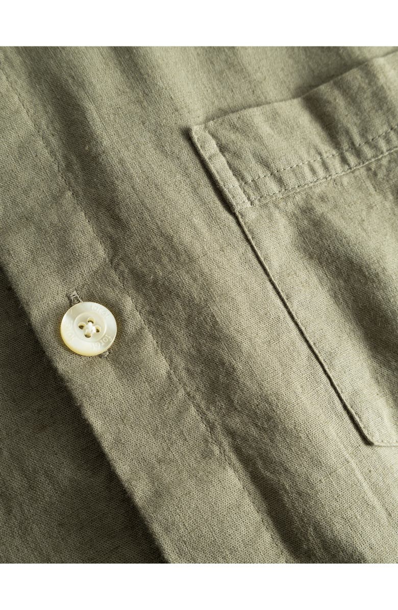 FORET Serene Cotton & Linen Short Sleeve Button-Up Shirt, Alternate, color, 